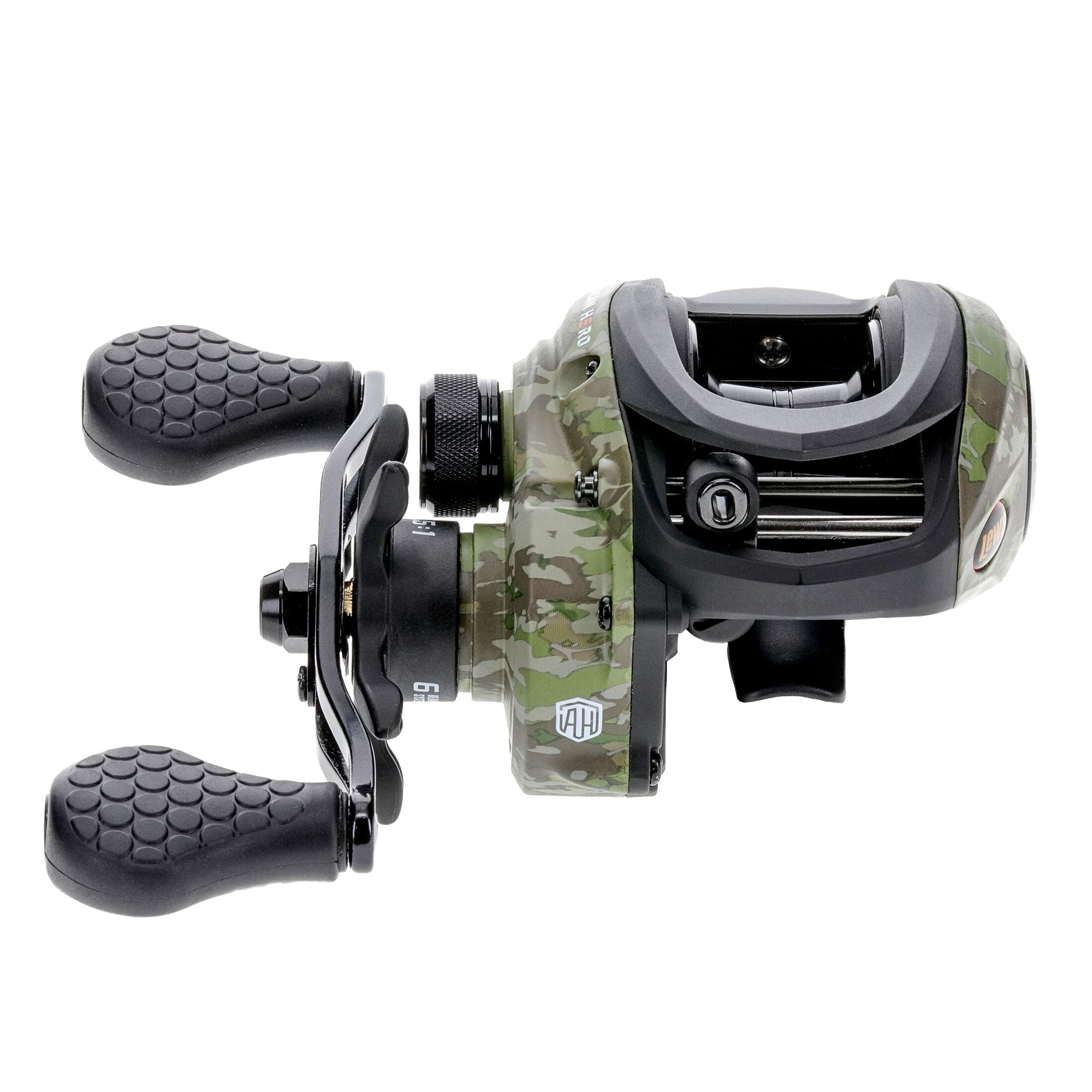 Lew's American Hero Baitcast Fishing Reel, Right-Hand Retrieve, Camo (Clam Package)