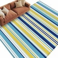 thumbnail image 2 of Area Rug for Living Room, Blue Yellow Striped Non-Slip Indoor Large Carpet for Bedroom/Dining Room, Colorful Ombre Abstract Stripes Washable Low-Profile Rectangle Floor Runner Rugs - 6 x 9 Ft, 2 of 7