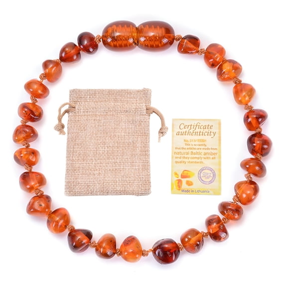 DESIGNICE Natural Amber Baby Bracelet Infant Children DIY Irregular Amber Bracelet Jewelry-Style: Fire Amber