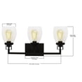 thumbnail image 5 of Yosemite Home Decor Jordan 3-Light Metal/Glass Vanity Light in Clear/Matte Black, 5 of 5