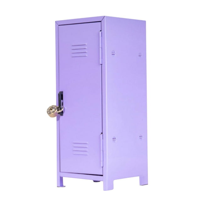 Mini armario de escritorio multifuncional de metal para niñas violeta