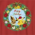 thumbnail image 2 of Boy's Pokemon Pikachu and Eevee Happy Holidays Graphic Tee Red X Large, 2 of 4