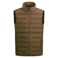 thumbnail image 5 of Men Outerwear Lightweight Water-Resistant Finish Sleeveless Puffer Vest Jacket, Brown, L, 5 of 7