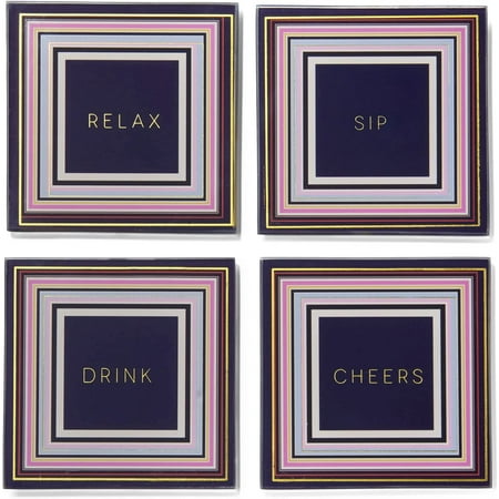 

Cheers To You Gold Set of 4 Glass Coaster Set 4 D