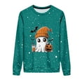 thumbnail image 4 of Sriper Halloween Sweatshirts for Women, Cute Spooky Coffee Graphic Pullover, Loose Fall Tops, Themed Outfits, Casual & Festive Seasonal Wear Cute Para Mujer Light Blue M, 4 of 8