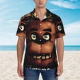 thumbnail image 2 of Lsque Five Nights At Freddy'S Pattern Hawaiian Shirt for Men Unisex Summer Beach Casual Short Sleeve Cotton Linen Button Down Shirts-Large, 2 of 6