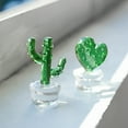 thumbnail image 1 of SPRING PARK Cactus Glass Ornaments Tropical Plant Potted Cactus Collectible Sculpture Blown Glass Ornament for Fall Harvest Thanksgiving Desktop Craft, 1 of 1