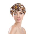 thumbnail image 3 of Kdxio Sunflowers Print Shower Cap for Women,Elastic and Reusable,Double Waterproof Layers Bathing Hat, 3 of 9