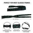thumbnail image 2 of WIRESTER Cotton Eyewear Retainer Sunglass Strap, Elastic Neck Retainer Cord Lanyard for Eyeglasses & Sunglasses Holder Chain - Shamrock Clover Leaves, 2 of 5