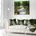 thumbnail image 3 of Designart Natural Spring Waterfall - Landscape Photography Throw Pillow - 18x18, 3 of 5