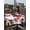 White Deep Red, variant on Outdoor Tablecloth with Umbrella Hole and Zipper, Red Plum Round Table Cloth 60 Inch Waterproof Tablecloth, Nature Flowers Branches Chinese Painting Picnic Table Cover for Patio Camping