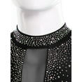 thumbnail image 6 of Yeahdor Mens Shiny Rhinestone Mock Neck Latin Tango Dance Bodysuit Figure Skating Performance Leotard Black M, 6 of 7