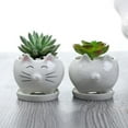 thumbnail image 3 of Creative White Ceramic Fleshy Flower Pot Home Furnishings, 3 of 7