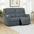 thumbnail image 6 of Ammy Manual Recliner Loveseat, 53in Solid Wood, Dark Gray Faux Burlap, 6 of 6