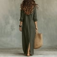 thumbnail image 7 of DeHolifer Women Casual Dresses Lapel Button Down Beach Dress Long Maxi Dress with Pockets Green S, 7 of 7
