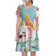 thumbnail image 1 of Balery Kawaii Sushi Characters Delight Vestidos sueltos de manga corta para mujer, vestidos de verano 2025, vestidos casuales de corte A con vuelo., 1 of 6