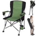 thumbnail image 2 of Folding Fishing Chair with Rod Holder, 150Kg Heavy Duty All Terrain Chair with Side Pocket, Cup Holder, Portable Adults Armchair for Outdoor, Camping, Garden, Beach, Lawn, Picnic, 2 of 11