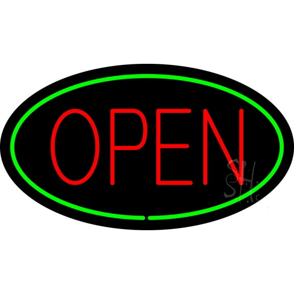 Open LED Neon Sign 20 x 37 - inches, Clear Edge Cut Acrylic Backing, with Dimmer - Bright and Premium built indoor LED Neon Sign for storefront.