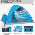 thumbnail image 3 of Lightweight Portable Blue Dome Tent for Camping and Hiking – 3/4 Person, 3-Season, Waterproof (PU3000mm), Free-Standing with Rainfly, 3 of 7