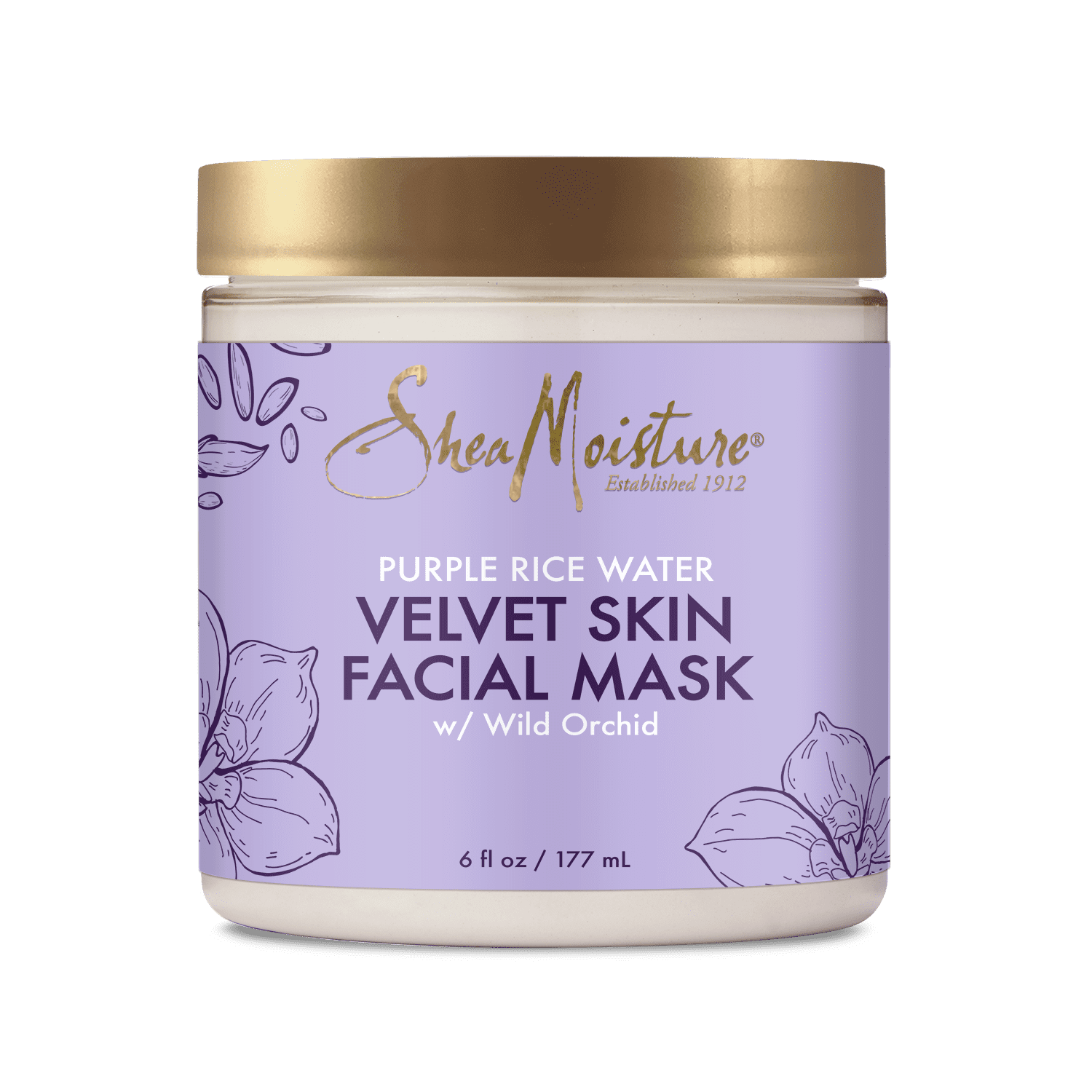 SheaMoisture Velvet Skin Facial Mask Purple Rice Water and Wild Orchid 6 oz