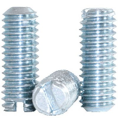 Slotted Socket Set Screws, Cup Point, 3/8-16 x 1 1/2", Alloy Steel, Case Hardened, Zinc, Slotted Drive (Quantity: 100)