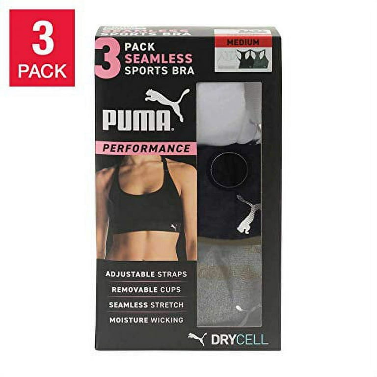  PUMA Women Sports Bra, 3-Pack