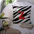 thumbnail image 3 of Carolines Treasures CJ1024-ZPW1414 Letter Z Initial Monogram - Zebra Red Fabric Decorative Pillow, 14Hx14W, multicolor, 3 of 4