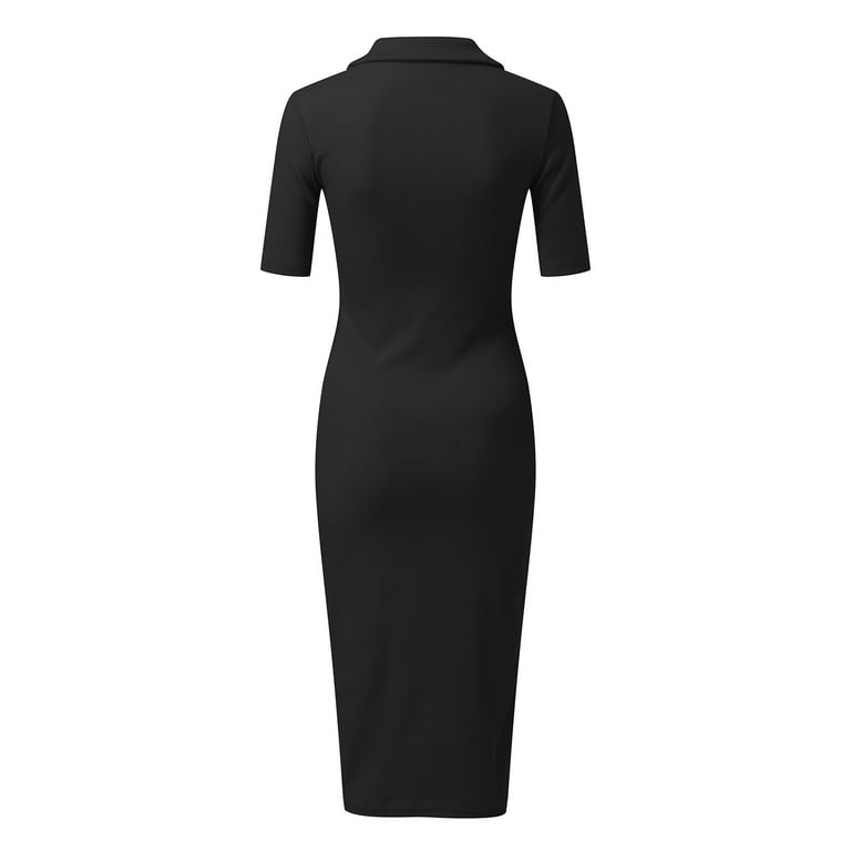 Gubotare Women Dresses Women's Ruched Off Shoulder Short Sleeve Bodycon  Midi Elegant Party Dress,Black M - Walmart.com
