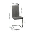 thumbnail image 5 of Mist Dark Gray Faux Leather Chrome Cantilever Dining Chairs Set of 2 Sidechairs, 5 of 7