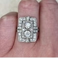 thumbnail image 5 of Art Deco Toi Moi Women's Anniversary Ring, Two Stone Halo Vintage Wedding Ring, 2.2 Ct Round Cut simulated Diamond, 14K White Gold Plated, Proposal Promise Engagement Ring For Her Special Ocassion, 5 of 5