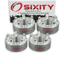 Sixity Auto 4 pc 2" 5x4.5 Wheel Spacers compatible with Hyundai Elantra Sonata M12x1.5mm 1.25in Studs Lugs