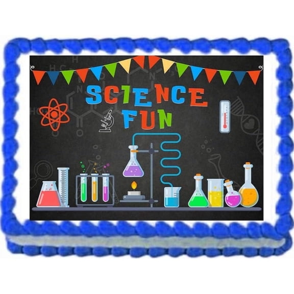 Science Themed Image Topper Frosting Sheet