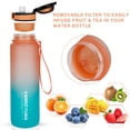 thumbnail image 5 of 32 oz Water Bottle with Scale Marker, 1Liter Large Capacity Motivational Water Bottles -Yellow/Navy Gradient, 5 of 7