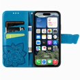 thumbnail image 4 of Butterfly Embossed Wallet Case for iPhone 15 Pro Max, PU Leather Flip Cover with Card Holder, Kickstand & Lanyard, Shockproof,,Blue,For iPhone 15 Pro Max, 4 of 9