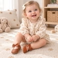 thumbnail image 5 of Bonario 2 Pairs Baby Girls Dress Shoes Infant Mary Jane Bowknot Flats Non-Slip Sole Princess Shoes for Newborn 3-18 Months, 5 of 8