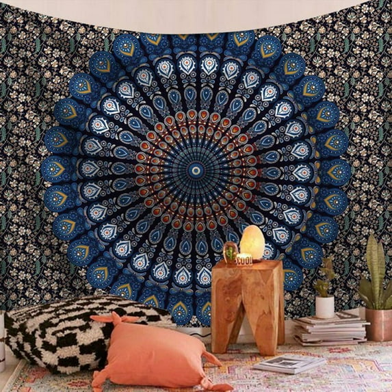 Mandala Tapestry Aesthetic,Boho Tapestry Wall Hanging,Taiji/Lotus/Peacock Medallion Tapestries,Bohemian Wall Art Hippie Decor for Bedroom Living Room Dorm