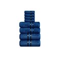 thumbnail image 2 of Dewall Maisons Navy Blue 8-Piece Luxurious Towel Set - 100% Cotton - Soft, Absorbent, Durable - Includes 2 Bath Towels, 2 Hand Towels, 4 Washcloths - Perfect For Upgrading Bathroom Décor, 2 of 15