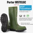 thumbnail image 2 of ROCKROOSTER Porter Men's Composite Toe Puncture Resistant EH Safety PU Waterproof Put On Rain Boots for Adult WS701GC Green US 10, 2 of 8