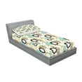 thumbnail image 2 of Ambesonne Vintage Fitted Sheet & Pillow Sham Set, Abstract Ornate Flower, Twin, Seafoam Brown Green, 2 of 2