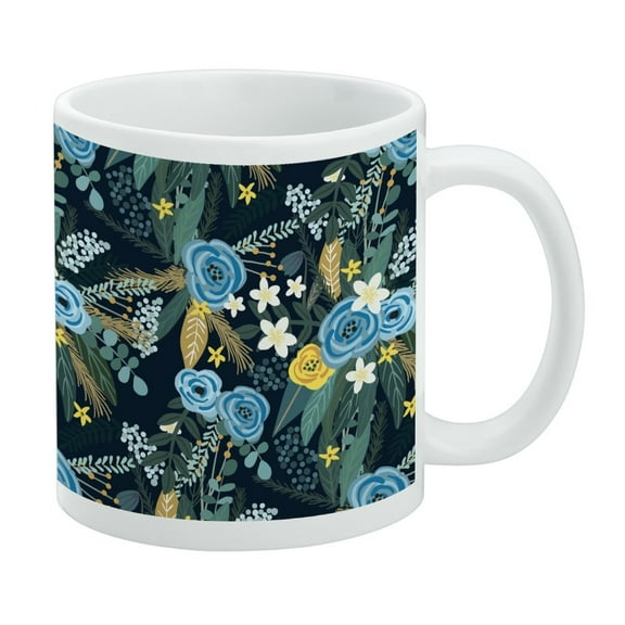 May Floral Pattern White Mug
