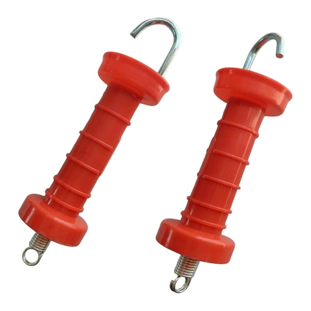 yuksok 2Pcs Electric Fence Gate Handle Insulators Gate Handle with Spring Easy Installation Door Handles for Crops Livestock Outside