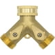 thumbnail image 1 of 10964 Distribuidor en Y de 2 vías, macho de 3/4", latón, con válvulas de cierre, 1 of 2
