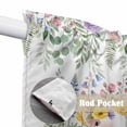 thumbnail image 4 of Swag Valance Curtains for Windows, Spring Floral Pig Light Filtering Kitchen Curtains with Rod Pocket, Weeping Flowers Leaves Farmhouse Watercolor Window Treatment Valances, 36x36 - 2 PCS, 4 of 9