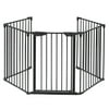 VINGLI 120-inch Wide Configurable Baby Gate Fireplace Safety Fence/Guard Adjustable 5-Panel Metal Play Yard for Toddler/Pet/Dog Christmas Tree Fence, Includes 4 Pack of Wall Mounts, Black