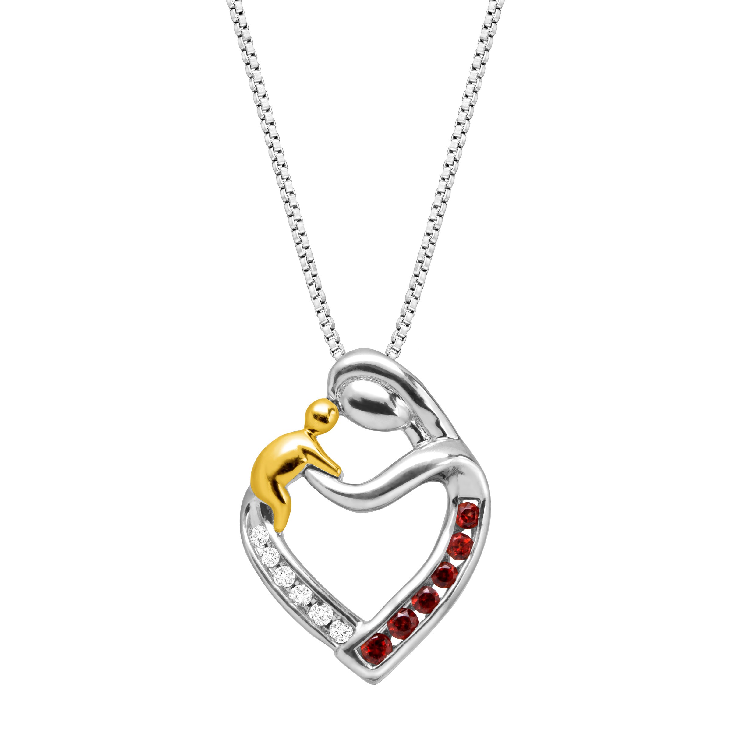 Heart Pendant Necklace with Diamonds 