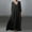 A0407-Black, variant on QUINDOS Summer Dresses for Women 2025 Sundress Beach V-neck Long Sleeve Plus Size Dresses Solid Color Pockets Cotton Linen Long Maxi Dresses for Women