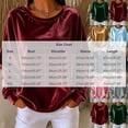 thumbnail image 3 of thefmos Women's Round Neck Velvet Pullover Top Long Sleeve Solid Color Casual Loose Fit Sweatshirt Trendy Fall Winter Outfit, Green L, 3 of 6