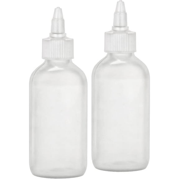 BRIGHTFROM Condiment Squeeze Bottles - 4 OZ Squirt Empty Bottles, Twist Top Cap, Leak Proof - Great for Ketchup, Mustard, Syrup, Sauces, Dressing, Oil, Arts and Crafts, BPA-FREE Plastic - Pack of 2