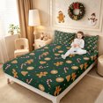 thumbnail image 2 of Erosebridal Gingerbread Cookies Fitted Sheet Full 3 Pieces,Christmas Baking Bed Set,Dark Green,1 Fitted Sheet and 2 Pillowcases, 2 of 6