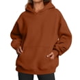 thumbnail image 6 of Lumtrix Women's Oversized Hoodie Spring Fall Long Sleeve Sweatshirt with Pocket Drop Shoulder,Casual Daily & Light Workouts Pullovers Coffee XL, 6 of 7